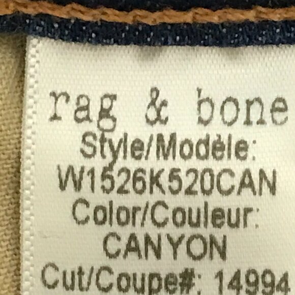 Rag & Bone Capri Skinny Jeans Women 26 Blue Low Rise Distressed Dark Wash - Picture 11 of 13